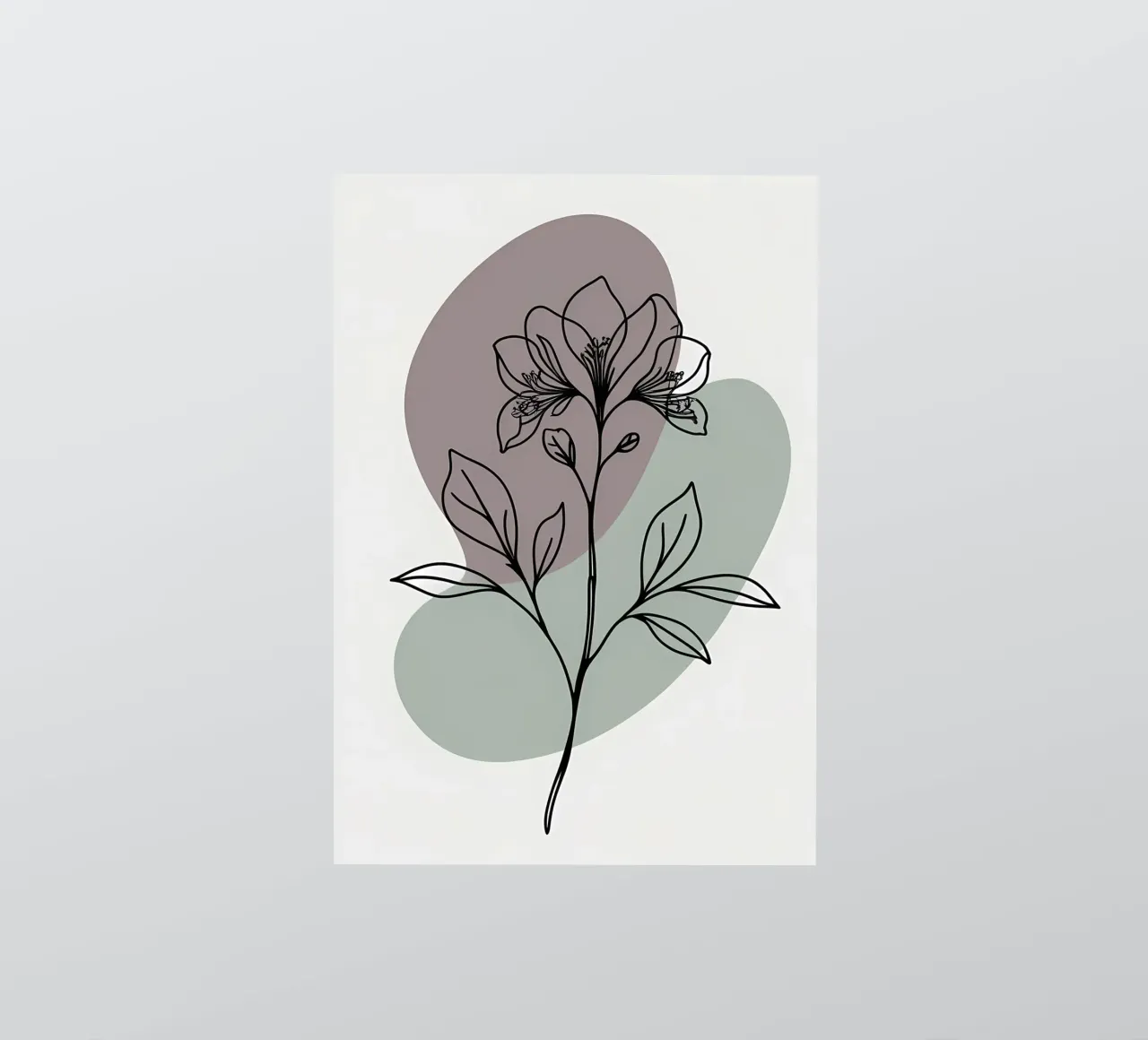 Dessin au trait minimaliste d'une seule fleur d'azalée autocollant de Bloom And Brush