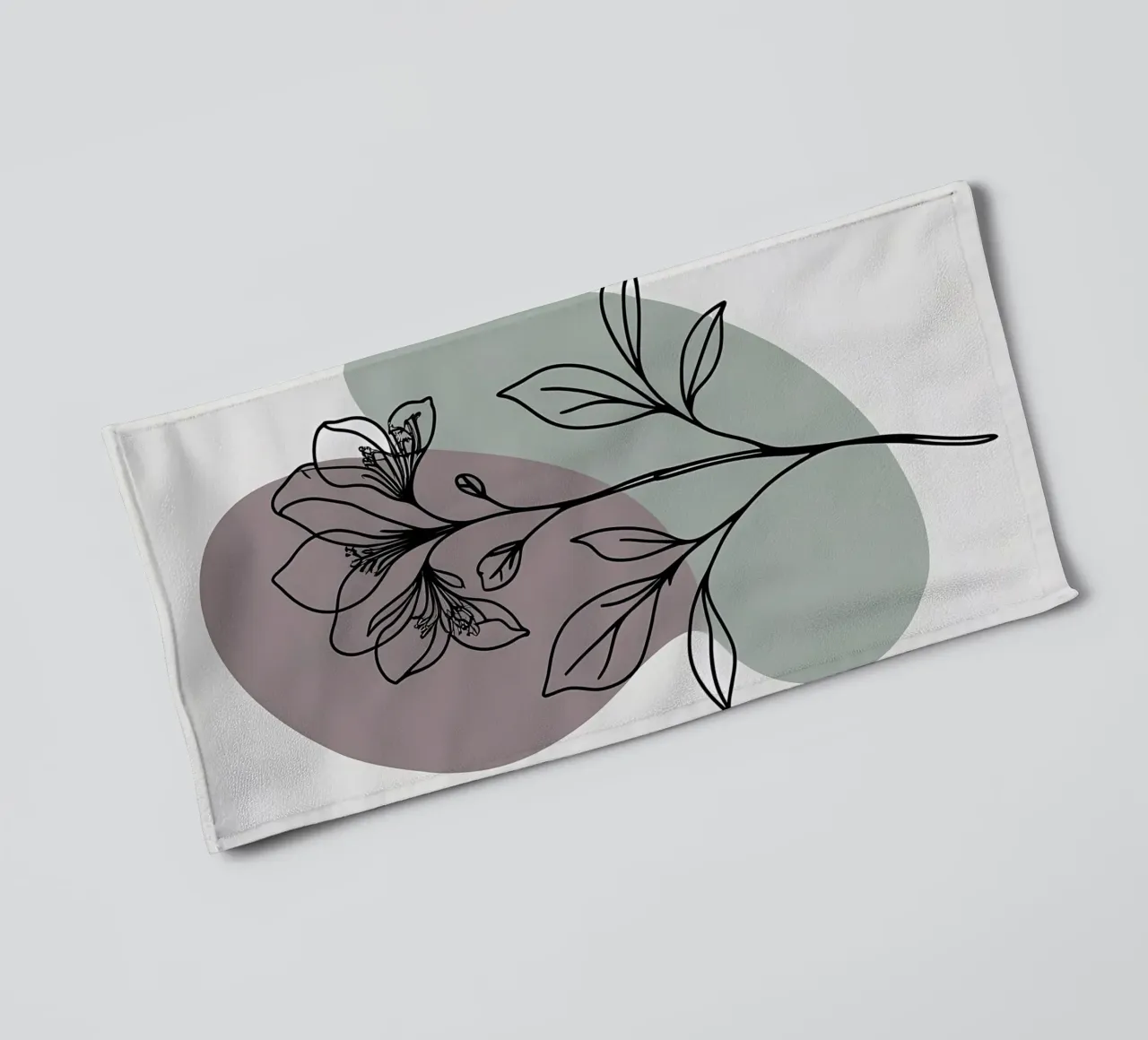 Minimalist line art of a single azalea flower towel by Bloom And Brush