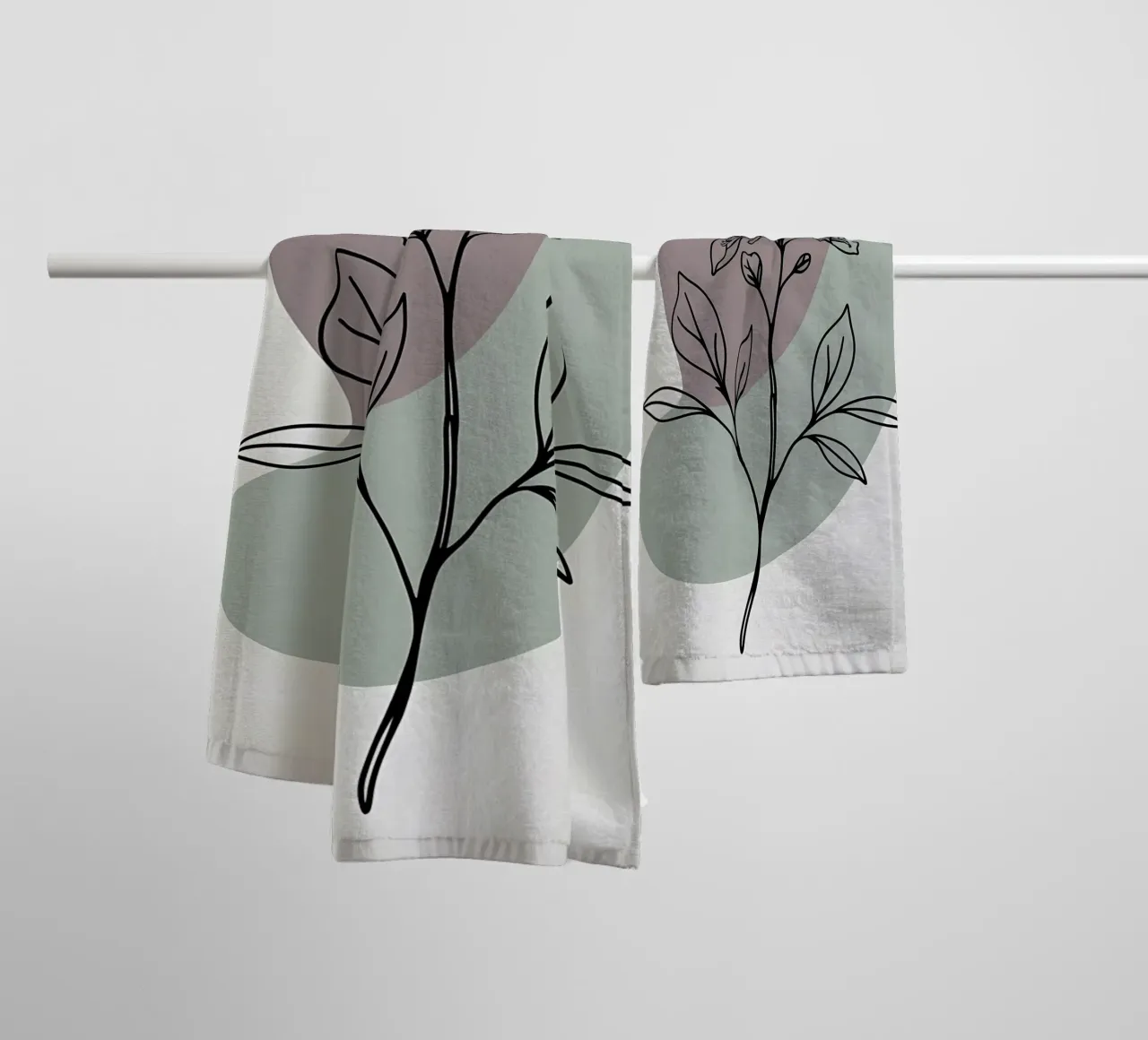 Minimalist line art of a single azalea flower towel by Bloom And Brush