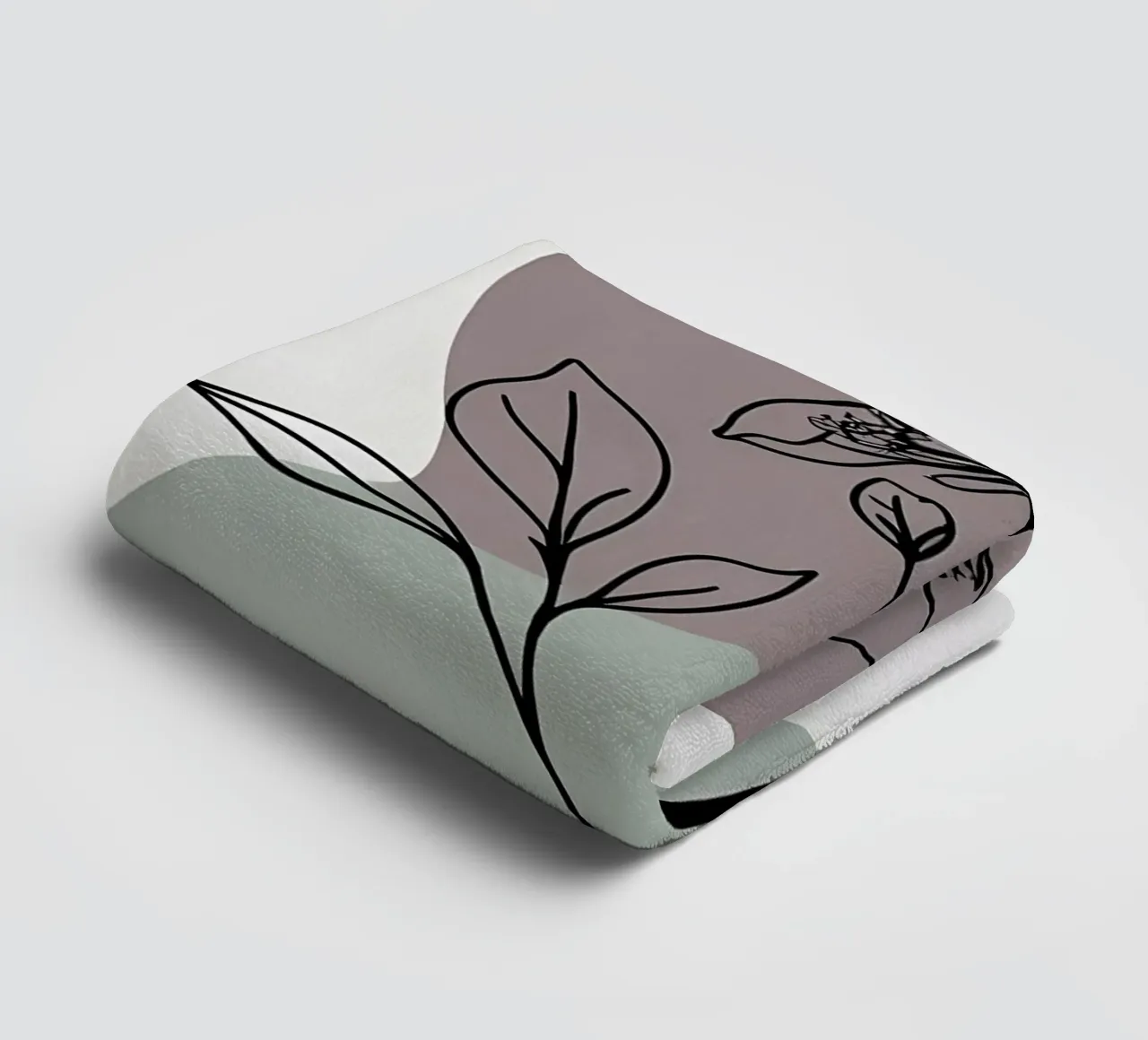 Minimalist line art of a single azalea flower towel by Bloom And Brush