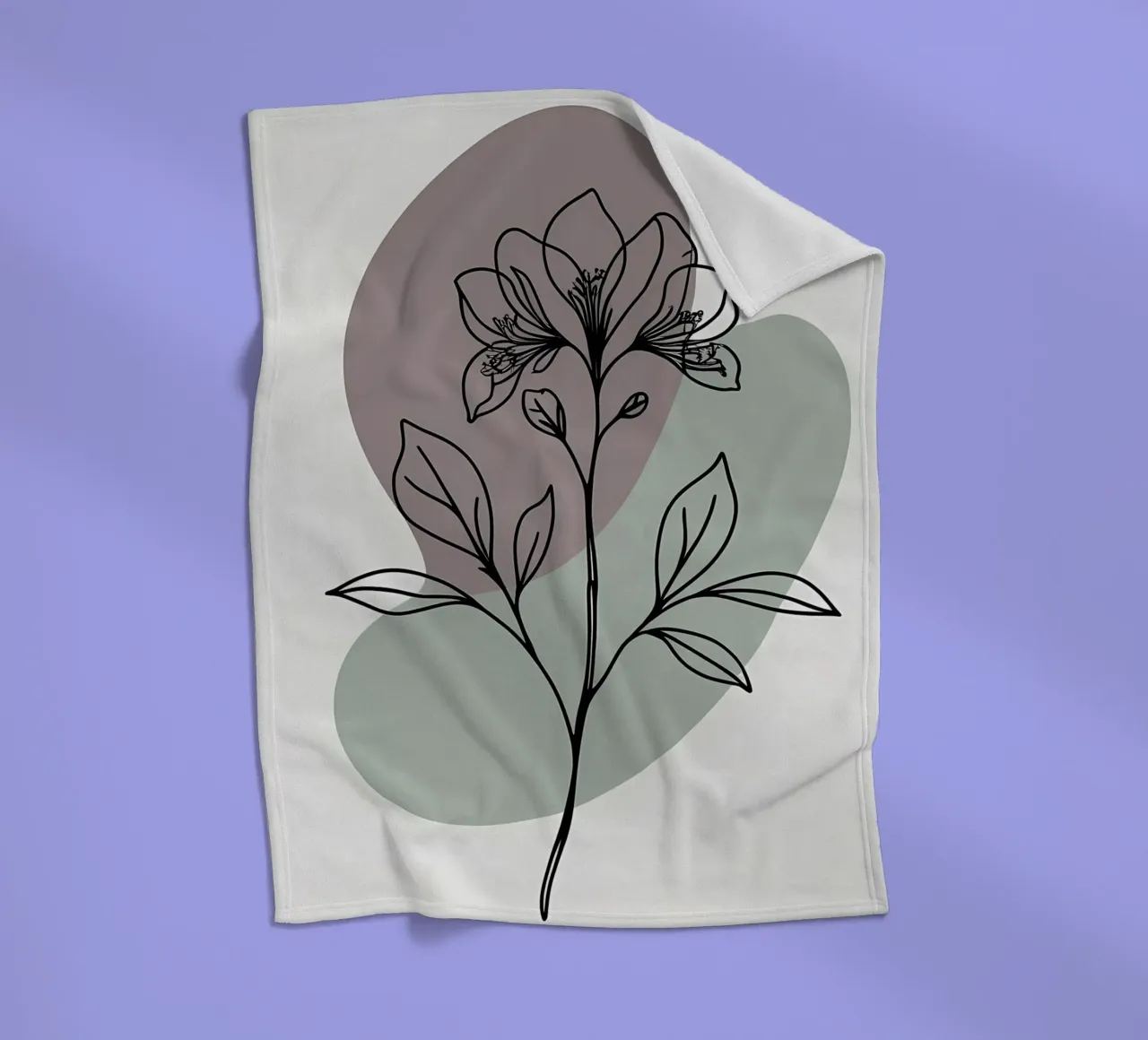 Line art minimalista di un singolo fiore di azalea coperta in pile da Bloom And Brush