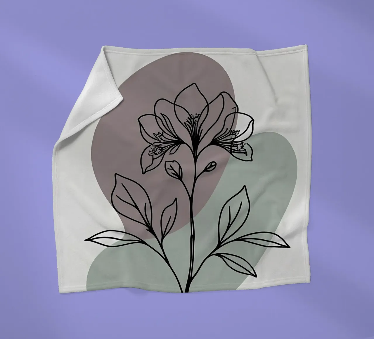 Line art minimalista di un singolo fiore di azalea coperta in pile da Bloom And Brush