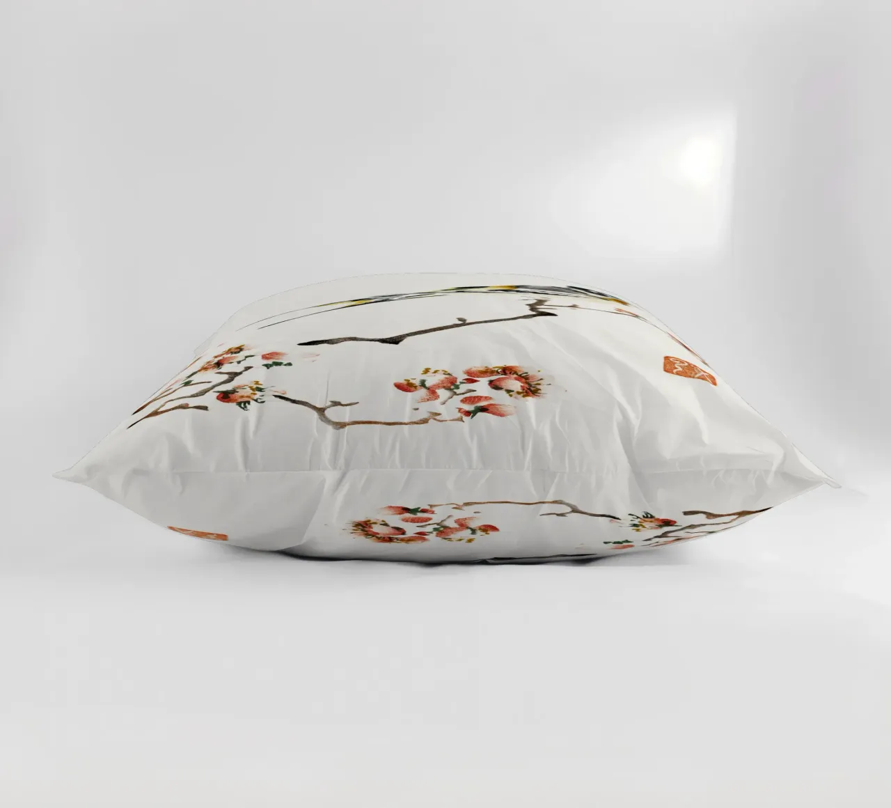 Swallow on a peach branch cuscino da vintageshop