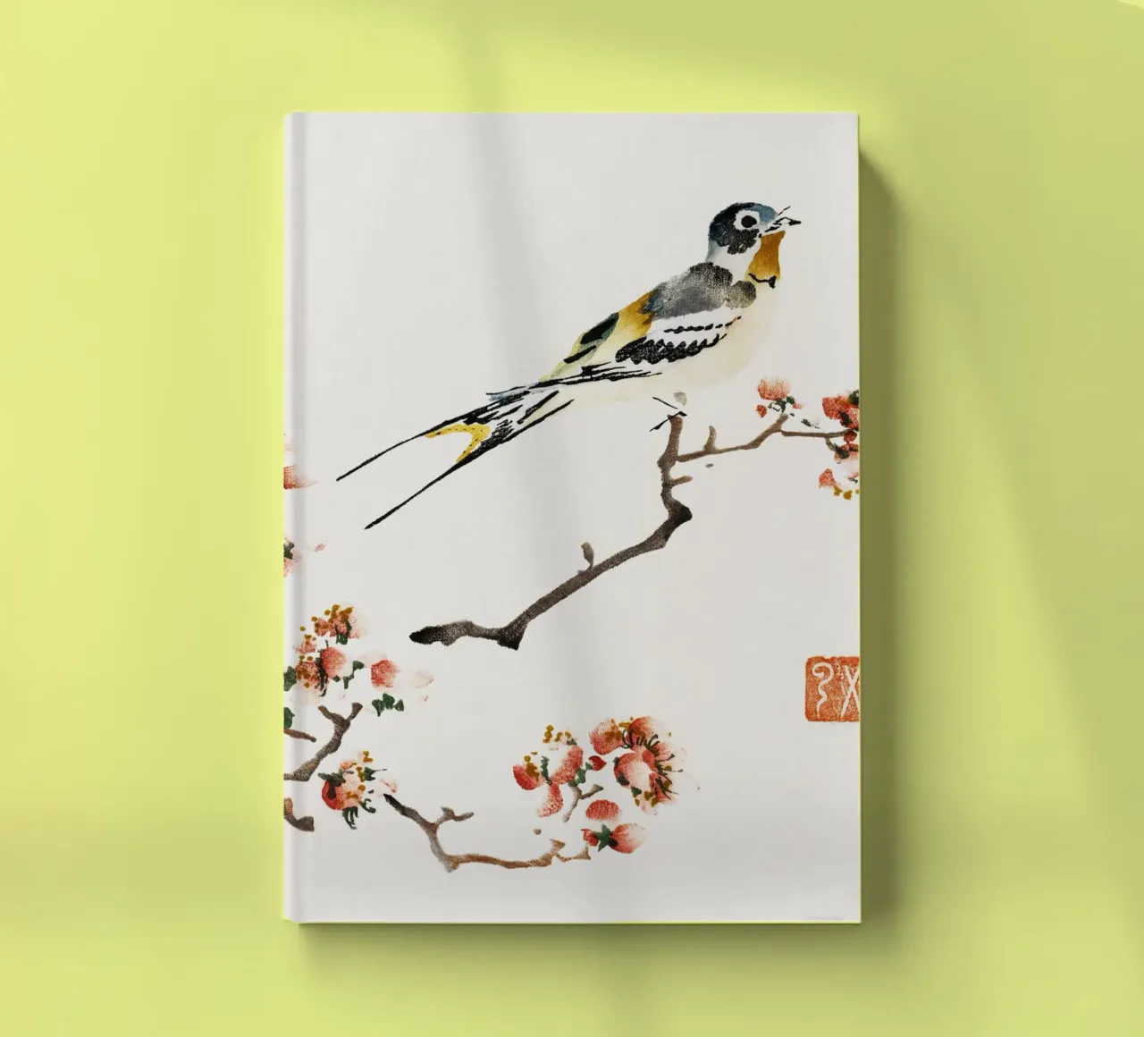 Swallow on a peach branch carnet de notes de vintageshop
