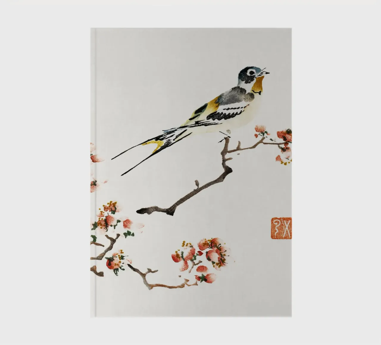 Swallow on a peach branch carnet de notes de vintageshop