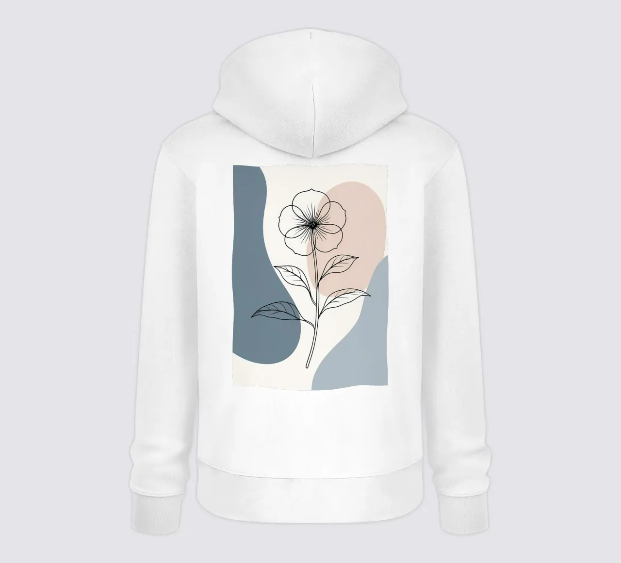 Line art minimalista di un singolo fiore di begonia felpa con cappuccio da Bloom And Brush