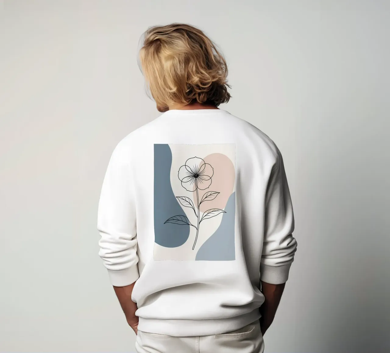 Dessin au trait minimaliste d'une seule fleur de bégonia sweat de Bloom And Brush
