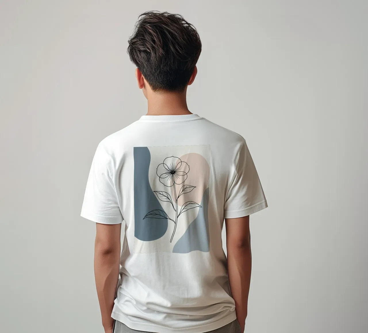 Line art minimalista di un singolo fiore di begonia t-shirt da Bloom And Brush