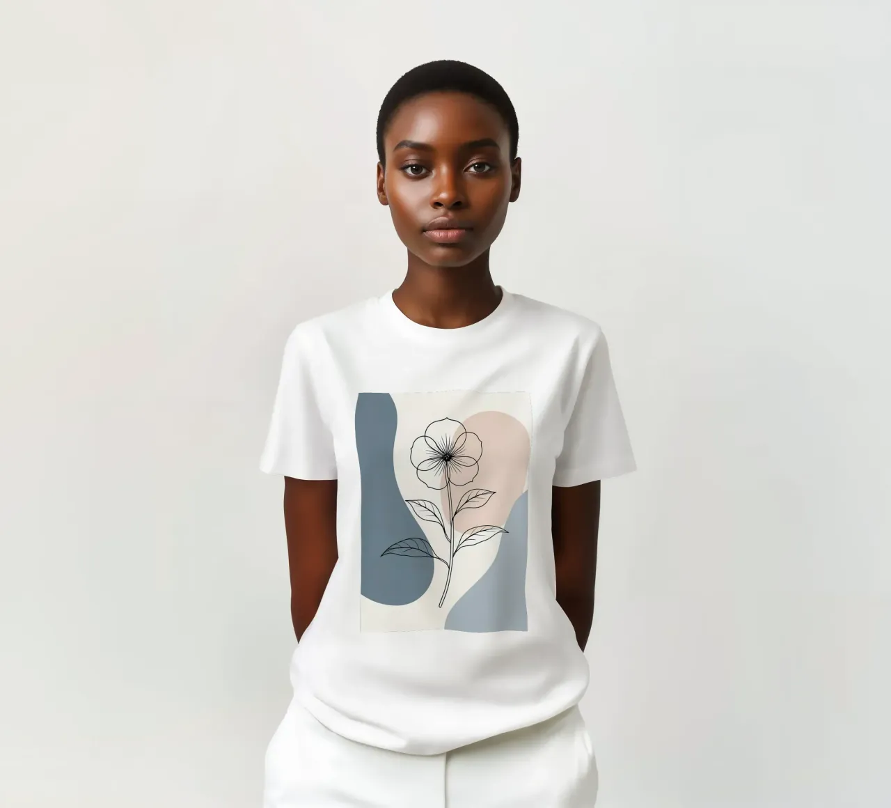 Line art minimalista di un singolo fiore di begonia t-shirt da Bloom And Brush