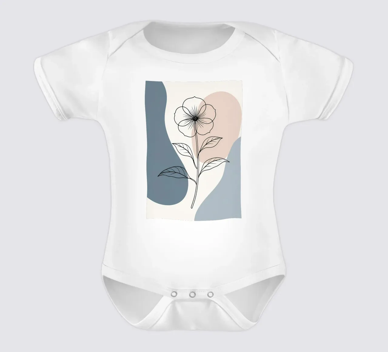 Dessin au trait minimaliste d'une seule fleur de bégonia body bébé de Bloom And Brush