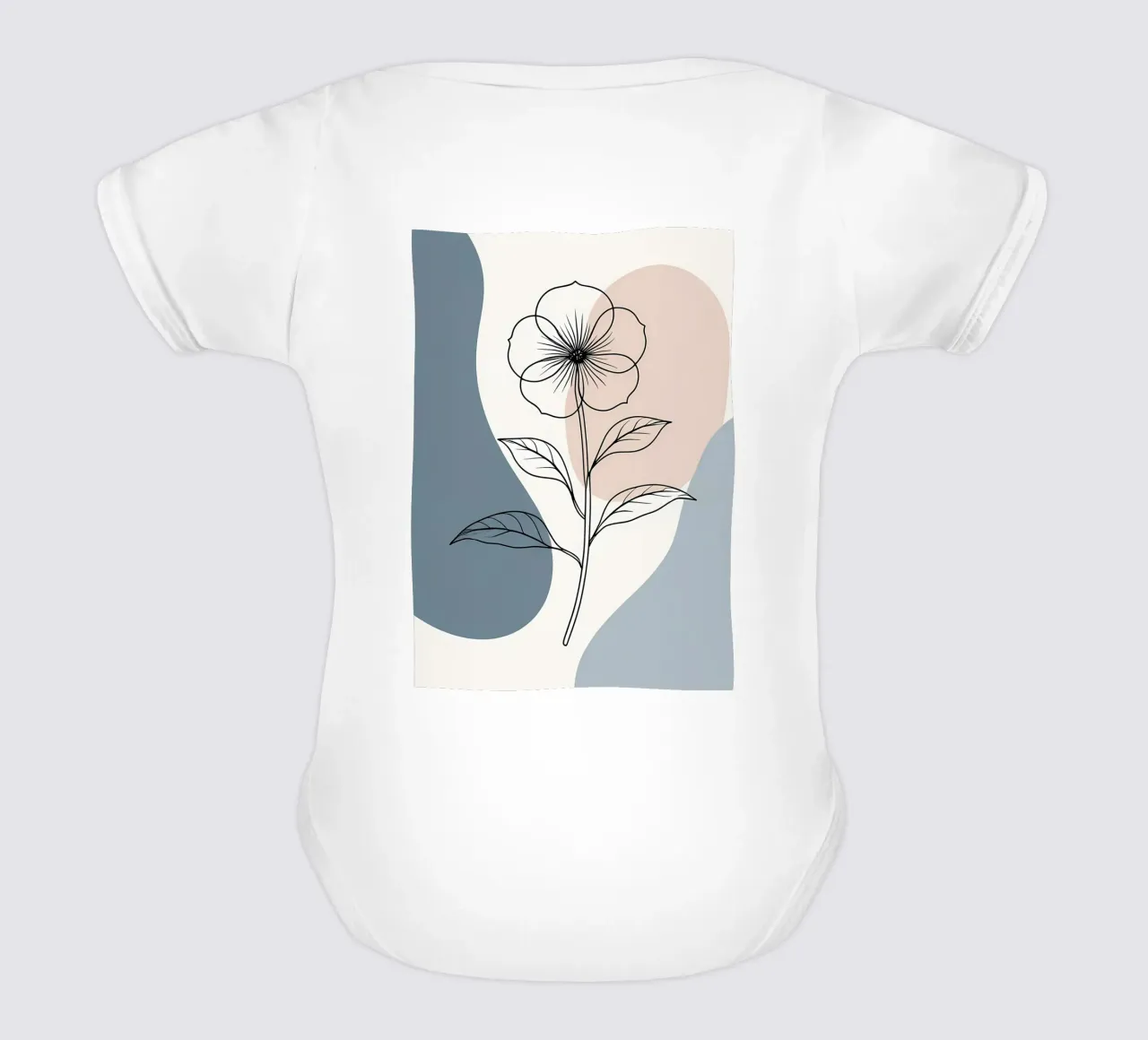 Dessin au trait minimaliste d'une seule fleur de bégonia body bébé de Bloom And Brush
