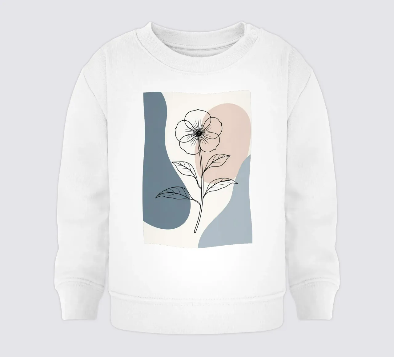Line art minimalista di un singolo fiore di begonia felpa neonato da Bloom And Brush