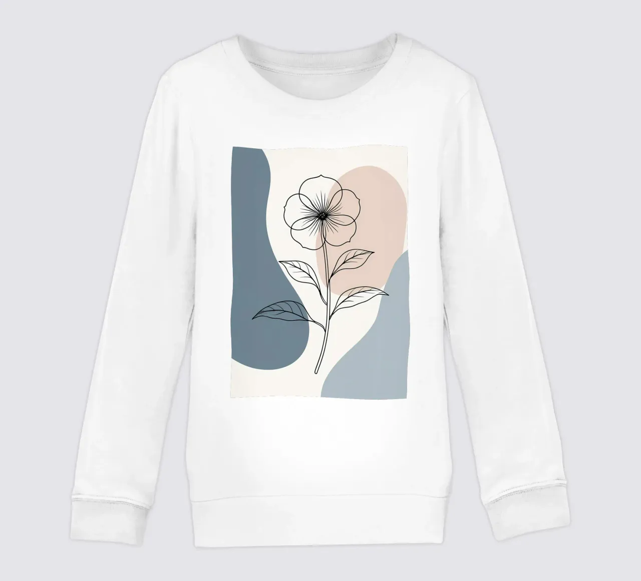 Line art minimalista di un singolo fiore di begonia felpa bambino da Bloom And Brush