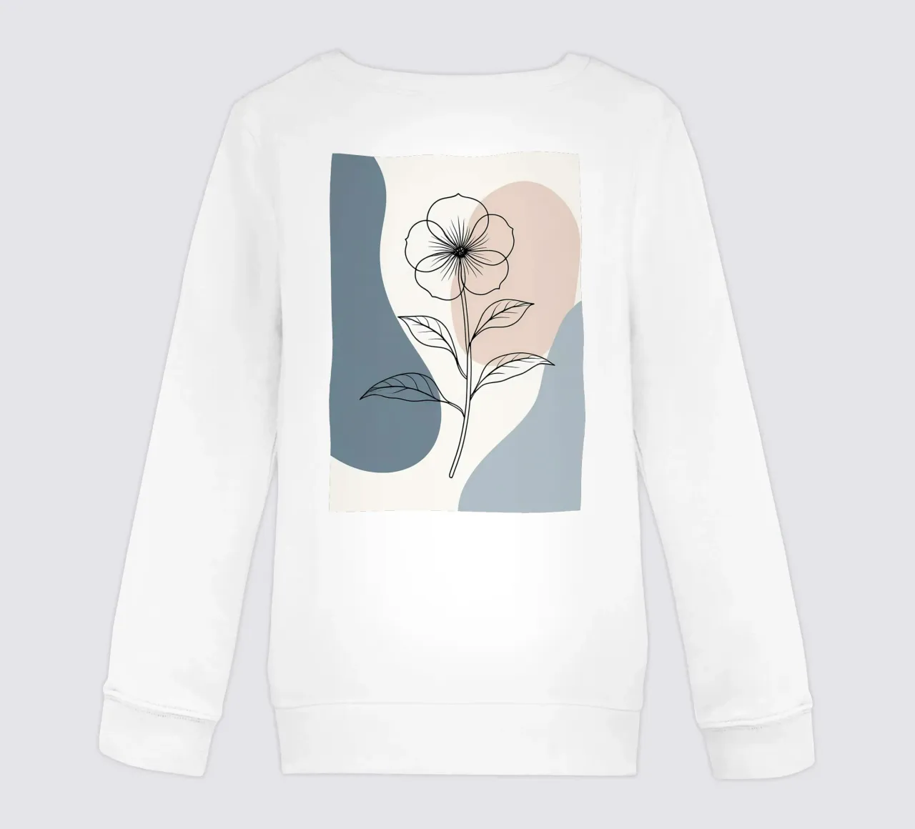Line art minimalista di un singolo fiore di begonia felpa bambino da Bloom And Brush
