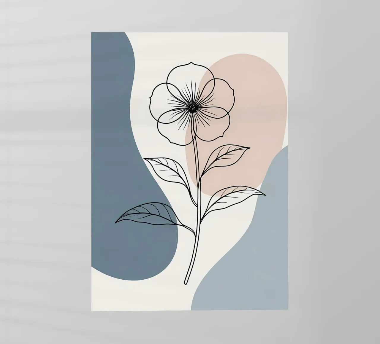 Line art minimalista di un singolo fiore di begonia pellicola backlit da Bloom And Brush