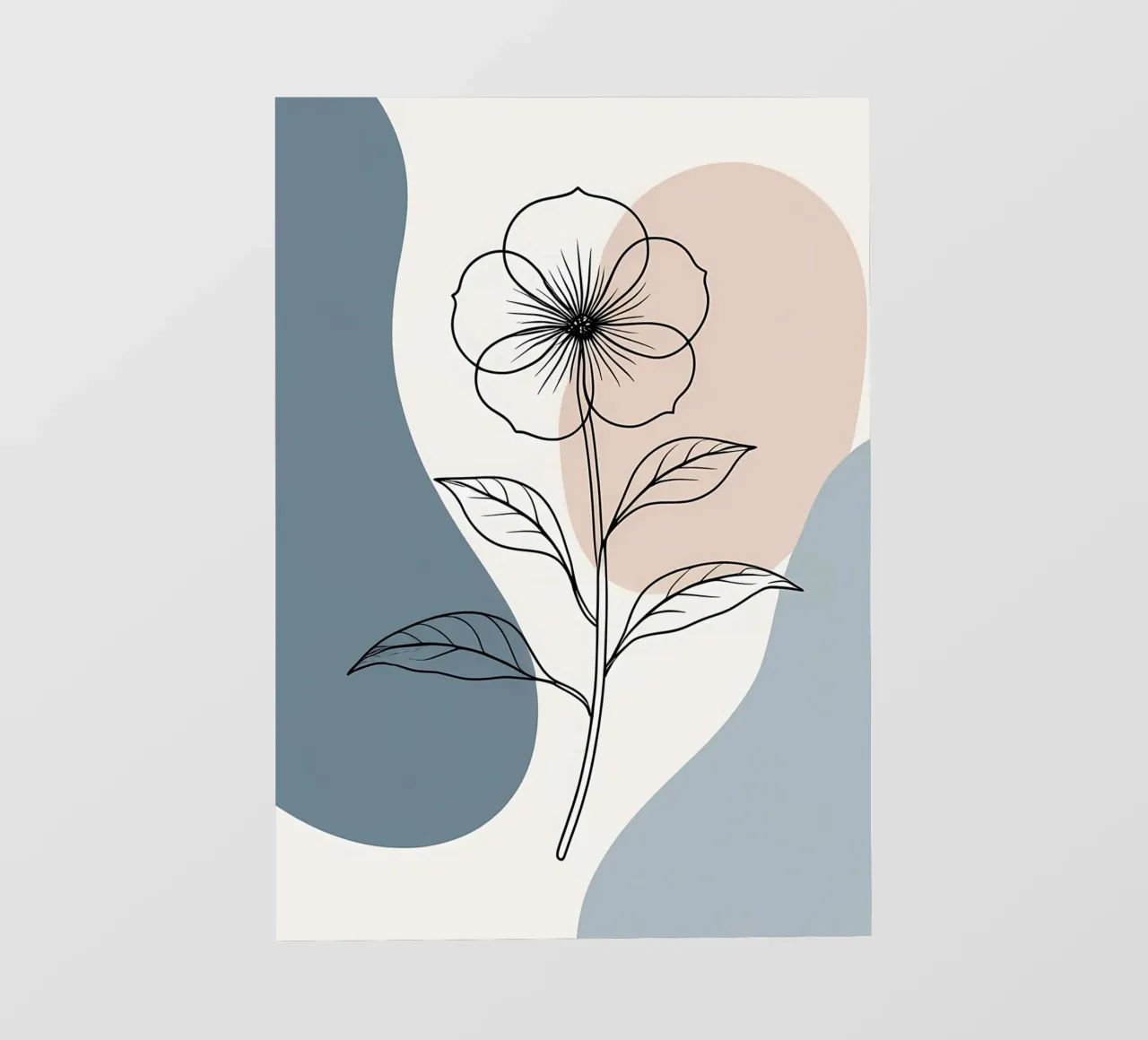 Line art minimalista di un singolo fiore di begonia pellicola backlit da Bloom And Brush