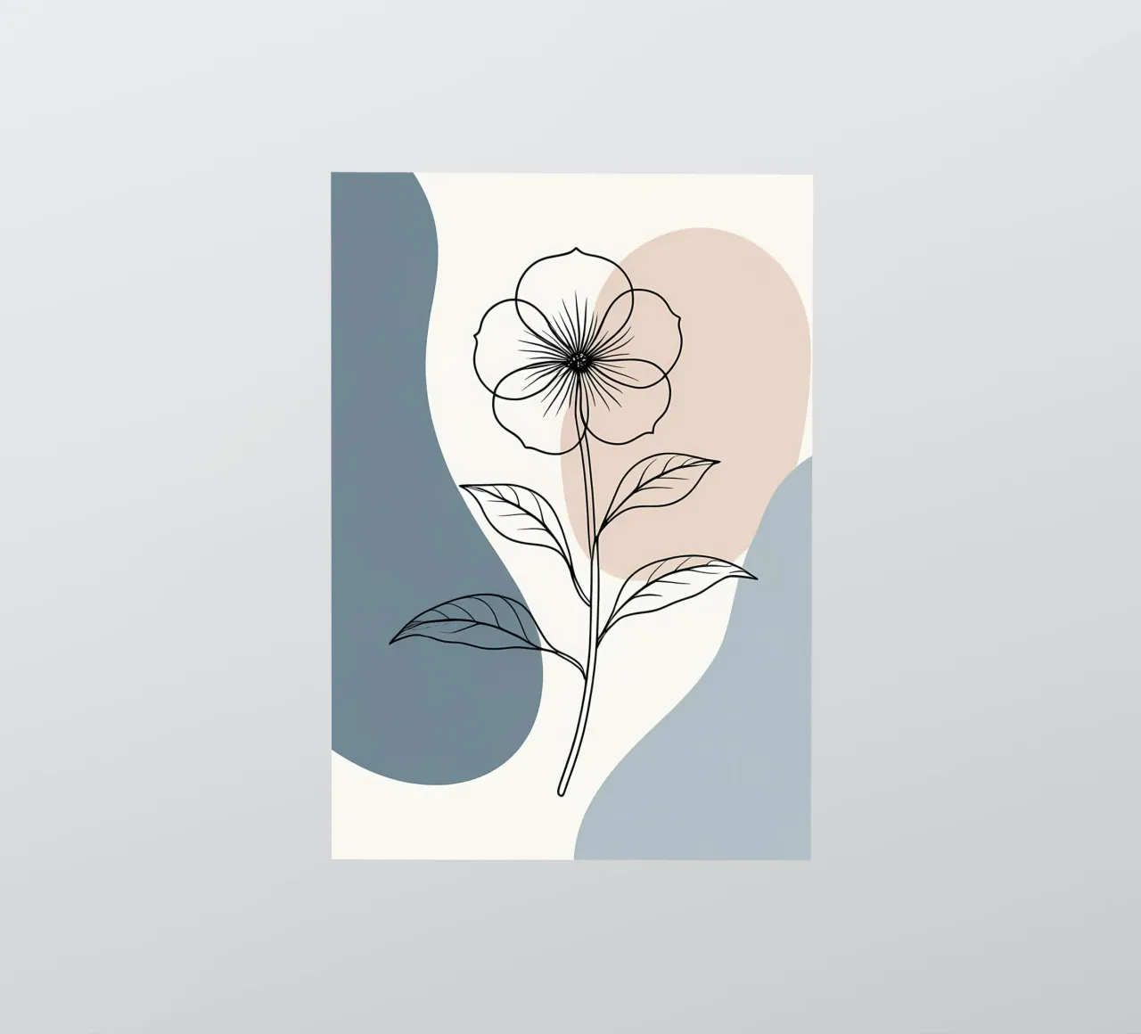 Dessin au trait minimaliste d'une seule fleur de bégonia autocollant de Bloom And Brush