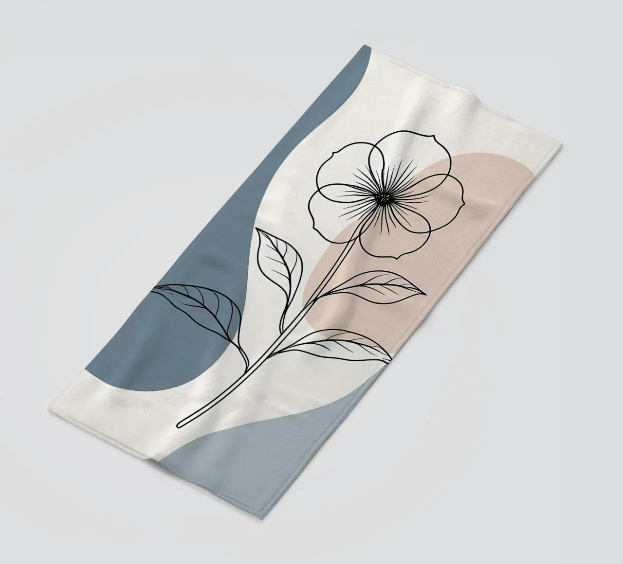 Line art minimalista di un singolo fiore di begonia telo mare da Bloom And Brush