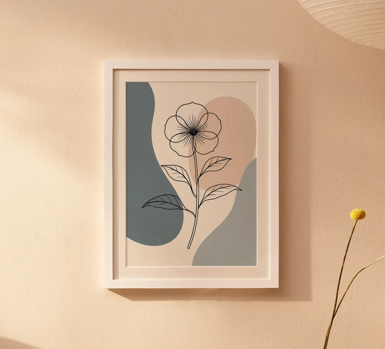 Dessin au trait minimaliste d'une seule fleur de bégonia hahnemühle de Bloom And Brush