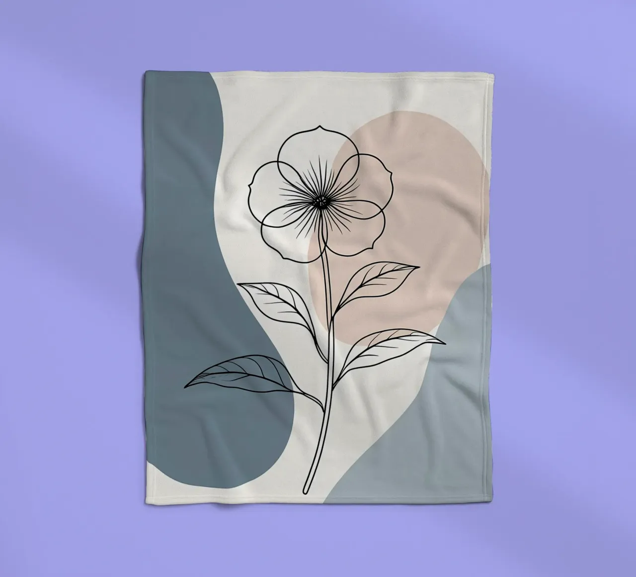 Line art minimalista di un singolo fiore di begonia coperta in pile da Bloom And Brush