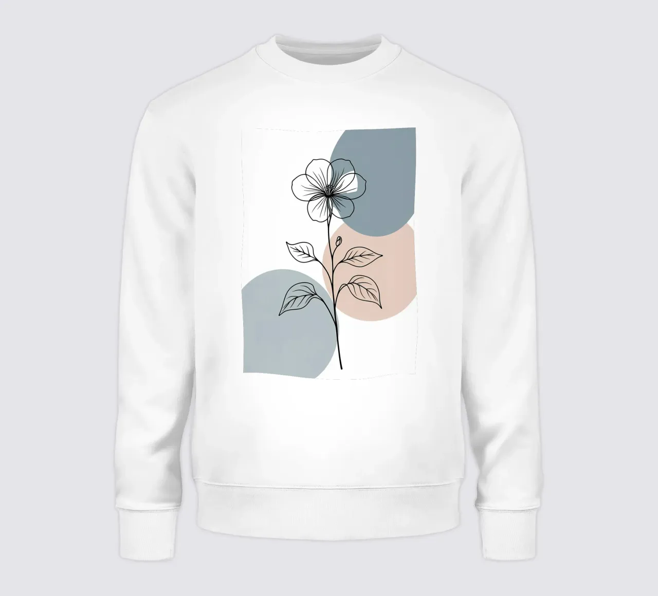 Line art minimalista di un singolo fiore di begonia felpa da Bloom And Brush