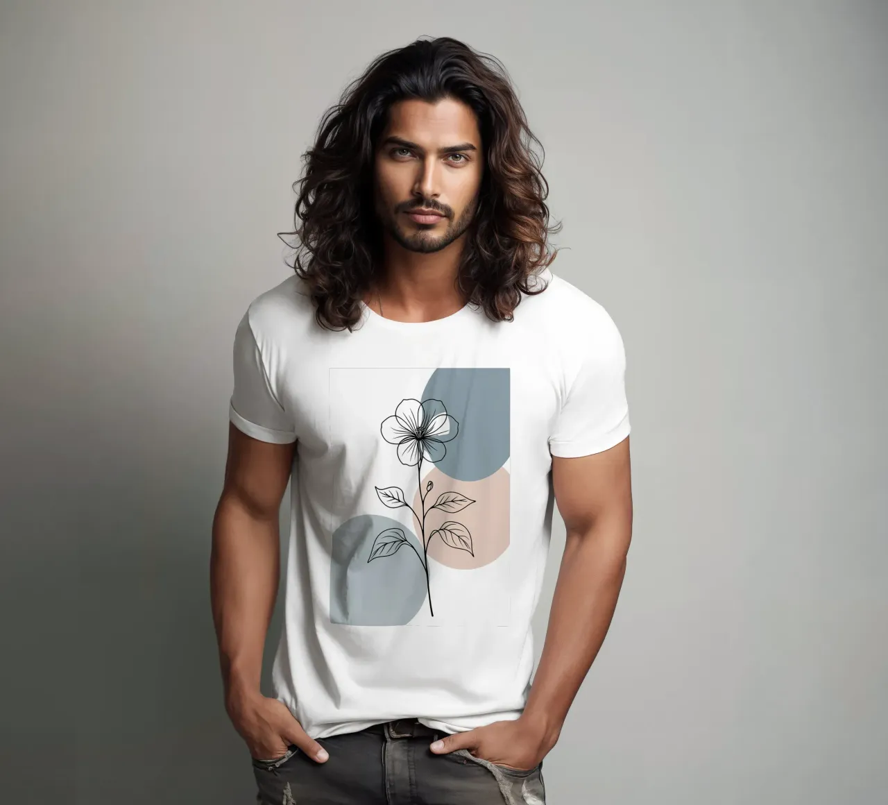 Line art minimalista di un singolo fiore di begonia t-shirt da Bloom And Brush