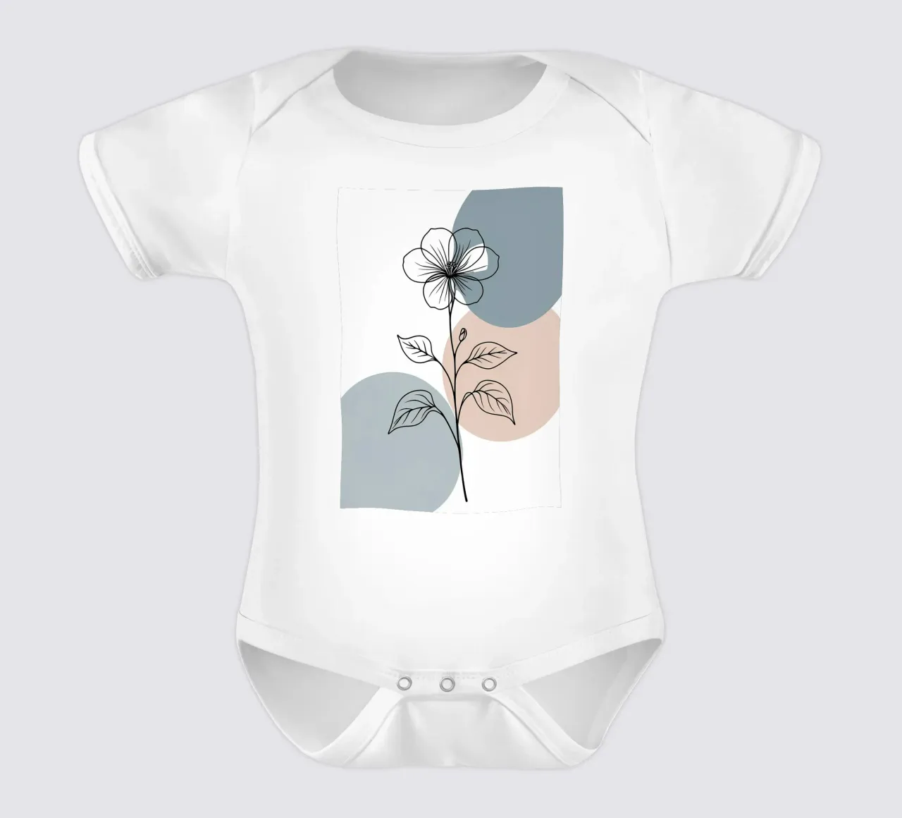 Dessin au trait minimaliste d'une seule fleur de bégonia body bébé de Bloom And Brush