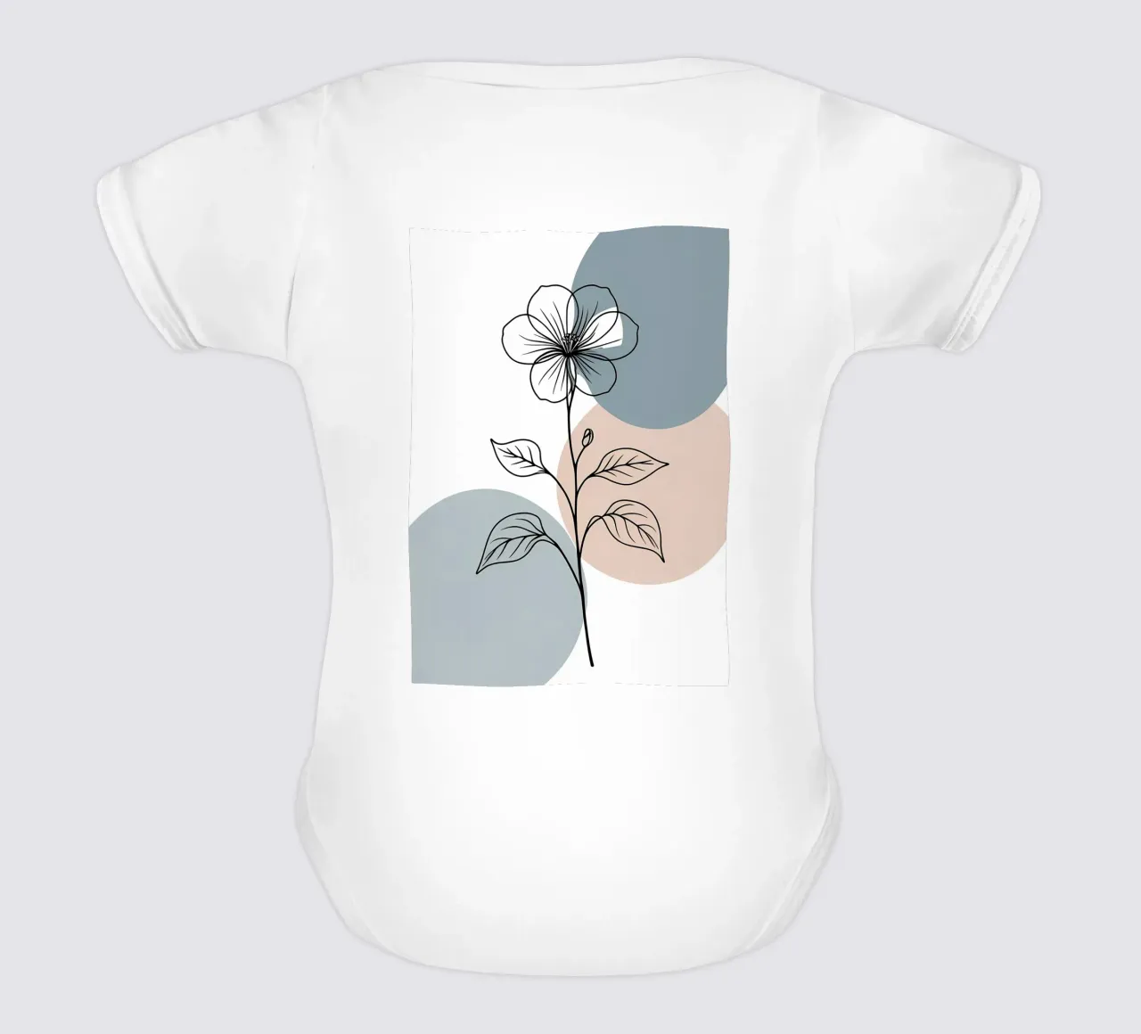 Dessin au trait minimaliste d'une seule fleur de bégonia body bébé de Bloom And Brush