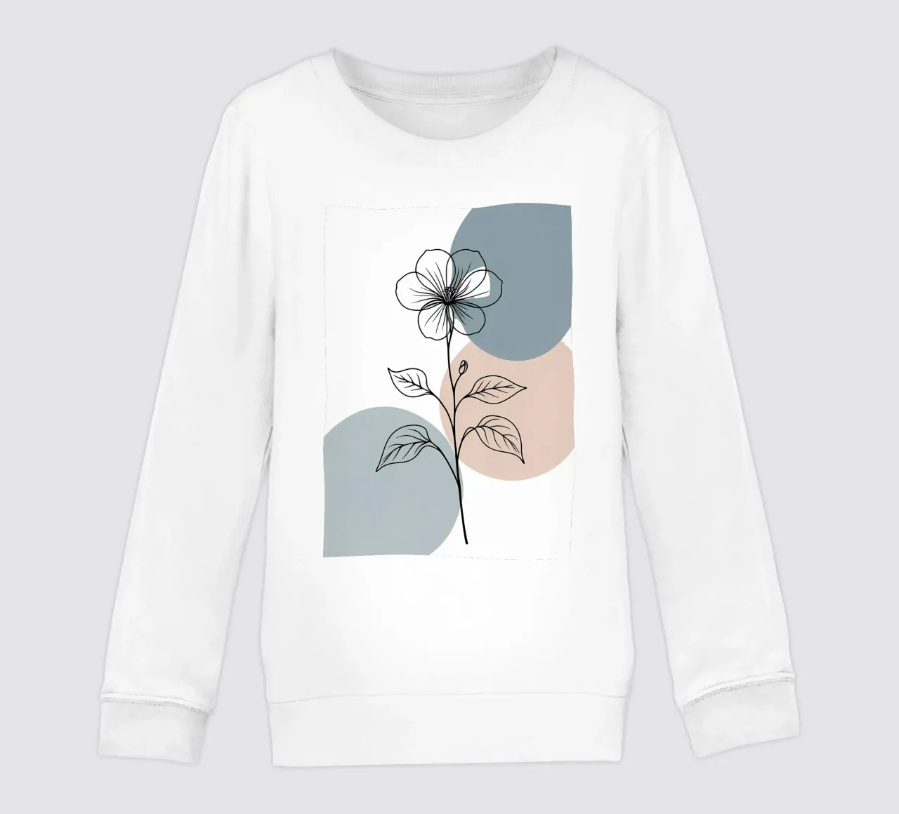 Line art minimalista di un singolo fiore di begonia felpa bambino da Bloom And Brush