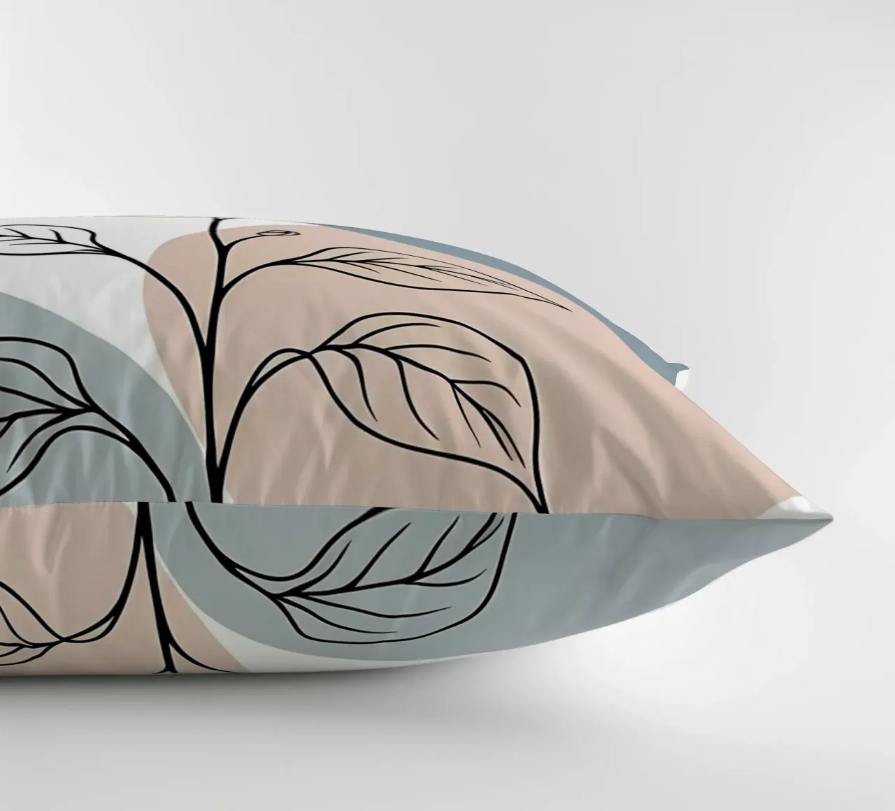 Minimalist line art of a single begonia flower decorative cushion by Bloom And Brush