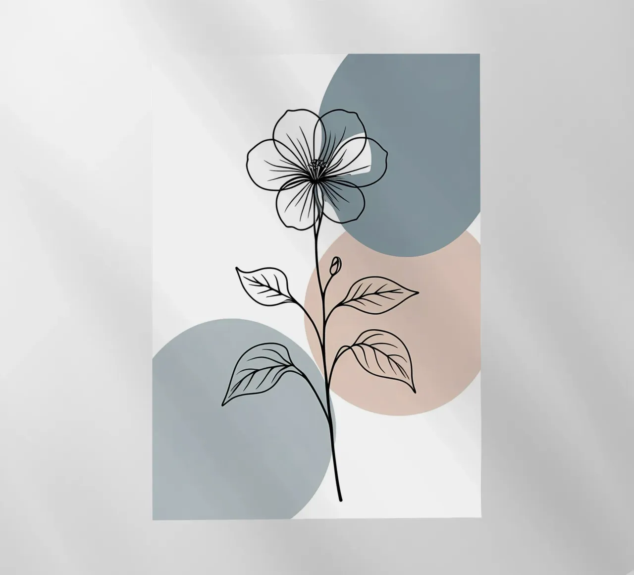 Line art minimalista di un singolo fiore di begonia pellicola backlit da Bloom And Brush