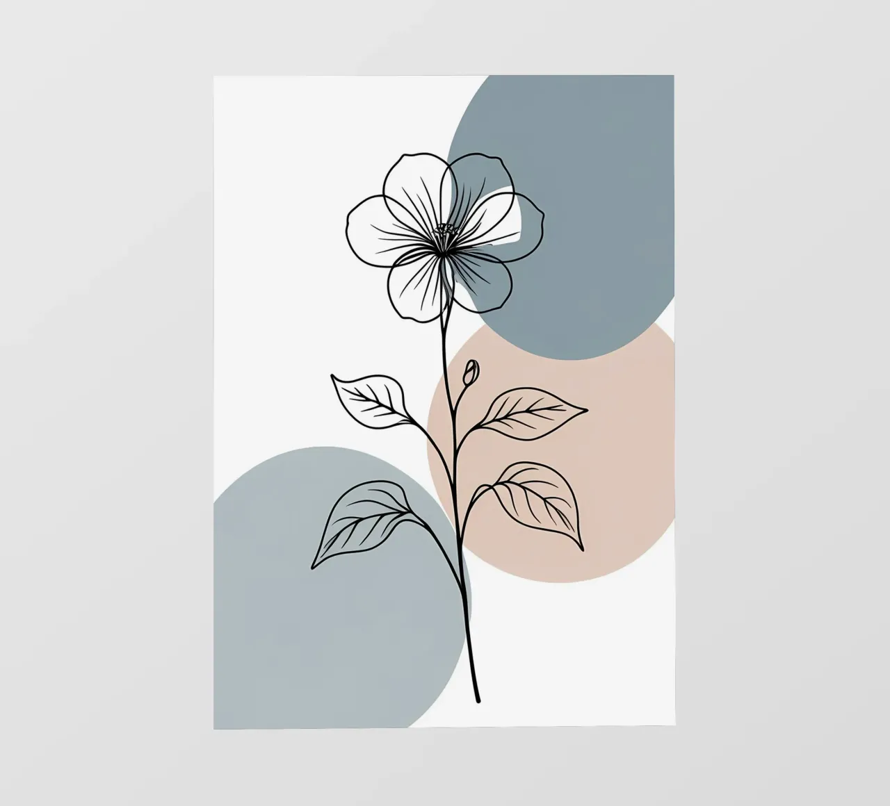 Line art minimalista di un singolo fiore di begonia pellicola backlit da Bloom And Brush