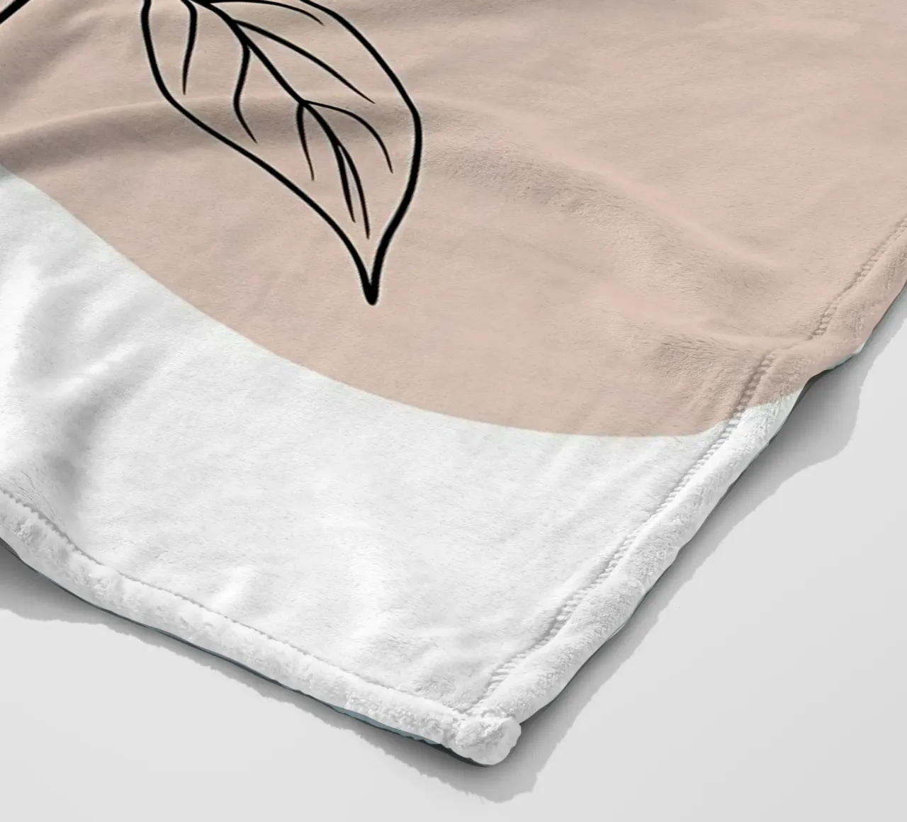 Minimalist line art of a single begonia flower fleece blanket by Bloom And Brush