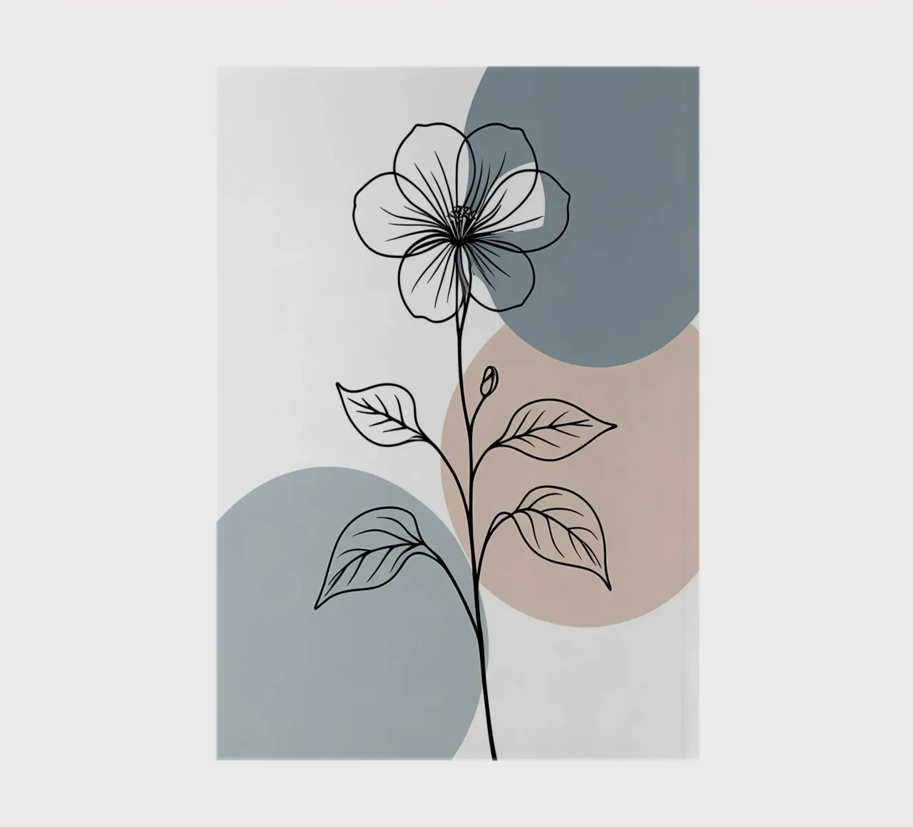 Line art minimalista di un singolo fiore di begonia diario da Bloom And Brush