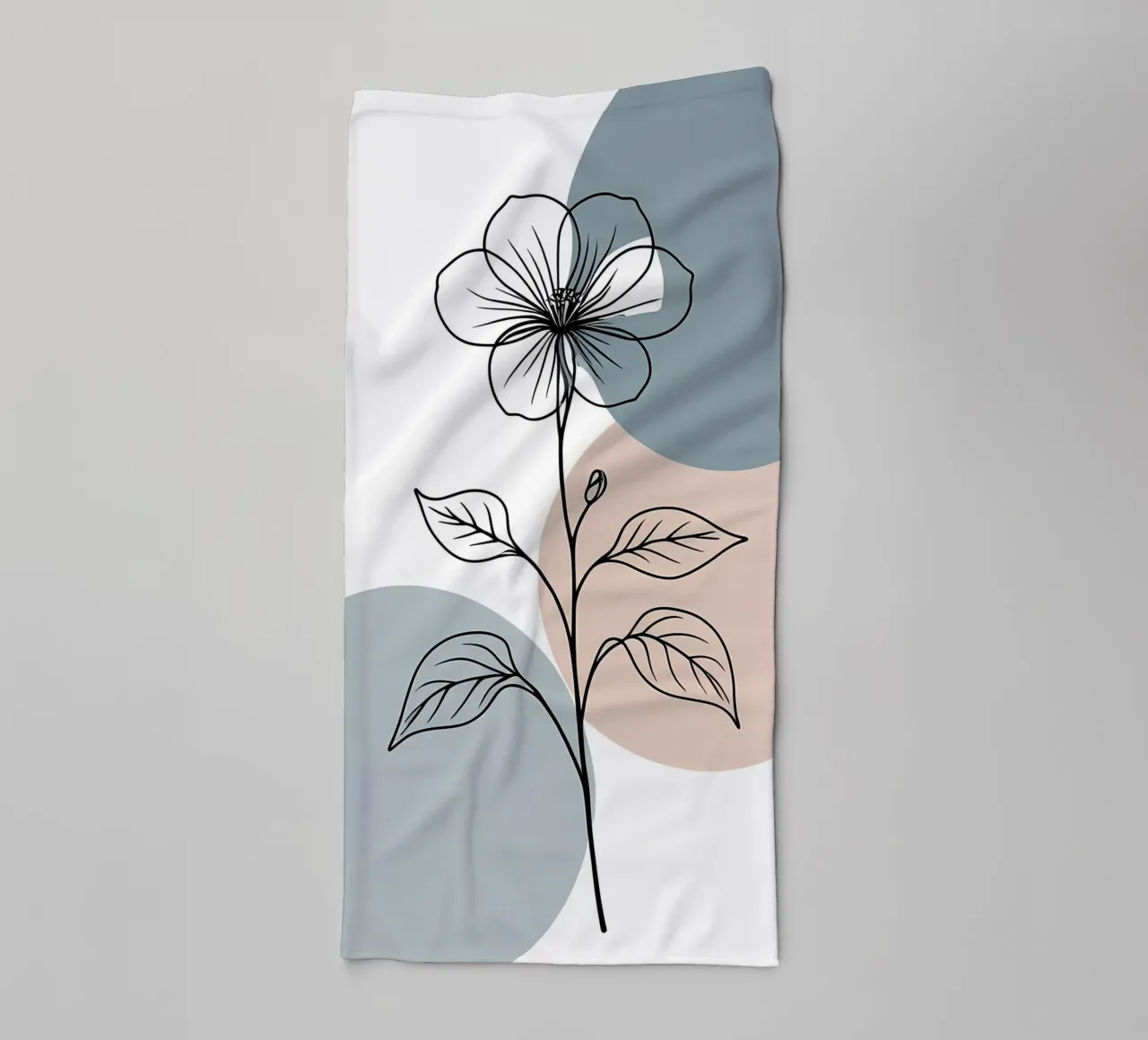 Dessin au trait minimaliste d'une seule fleur de bégonia serviette de bain de Bloom And Brush