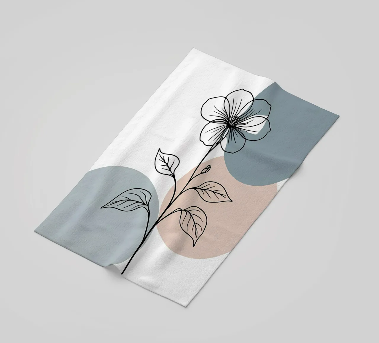 Line art minimalista di un singolo fiore di begonia telo mare da Bloom And Brush