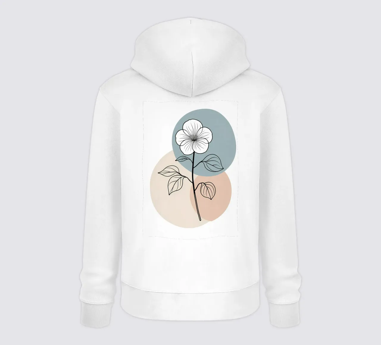 Line art minimalista di un singolo fiore di begonia felpa con cappuccio da Bloom And Brush