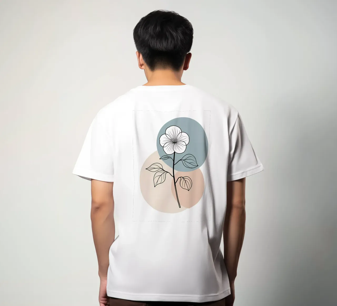 Line art minimalista di un singolo fiore di begonia t-shirt da Bloom And Brush
