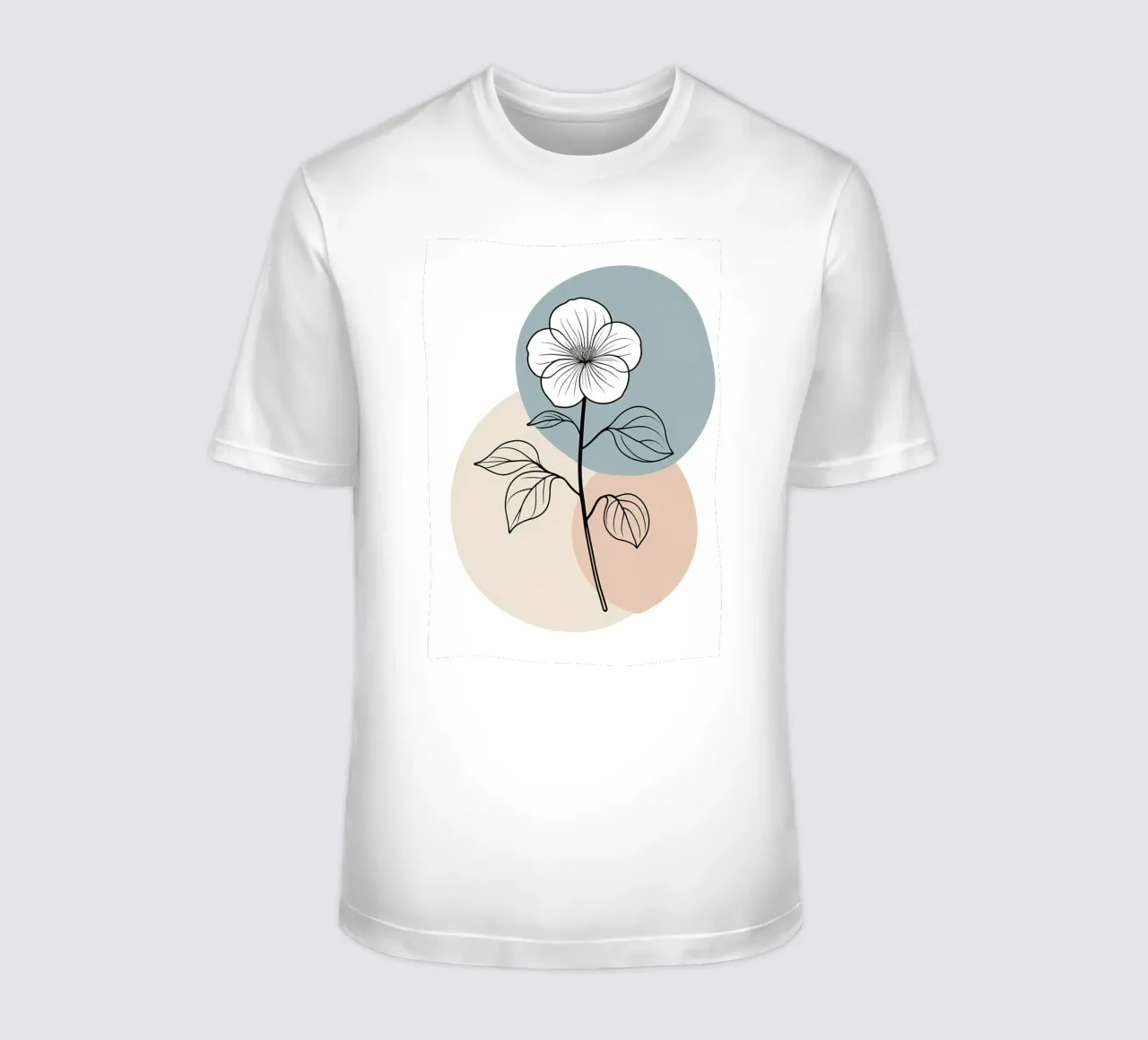 Line art minimalista di un singolo fiore di begonia t-shirt da Bloom And Brush