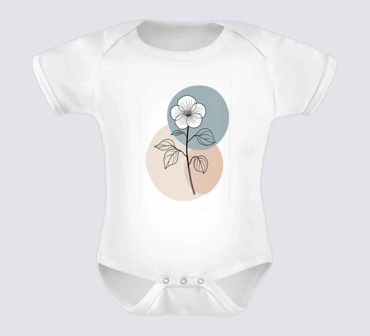 Dessin au trait minimaliste d'une seule fleur de bégonia body bébé de Bloom And Brush
