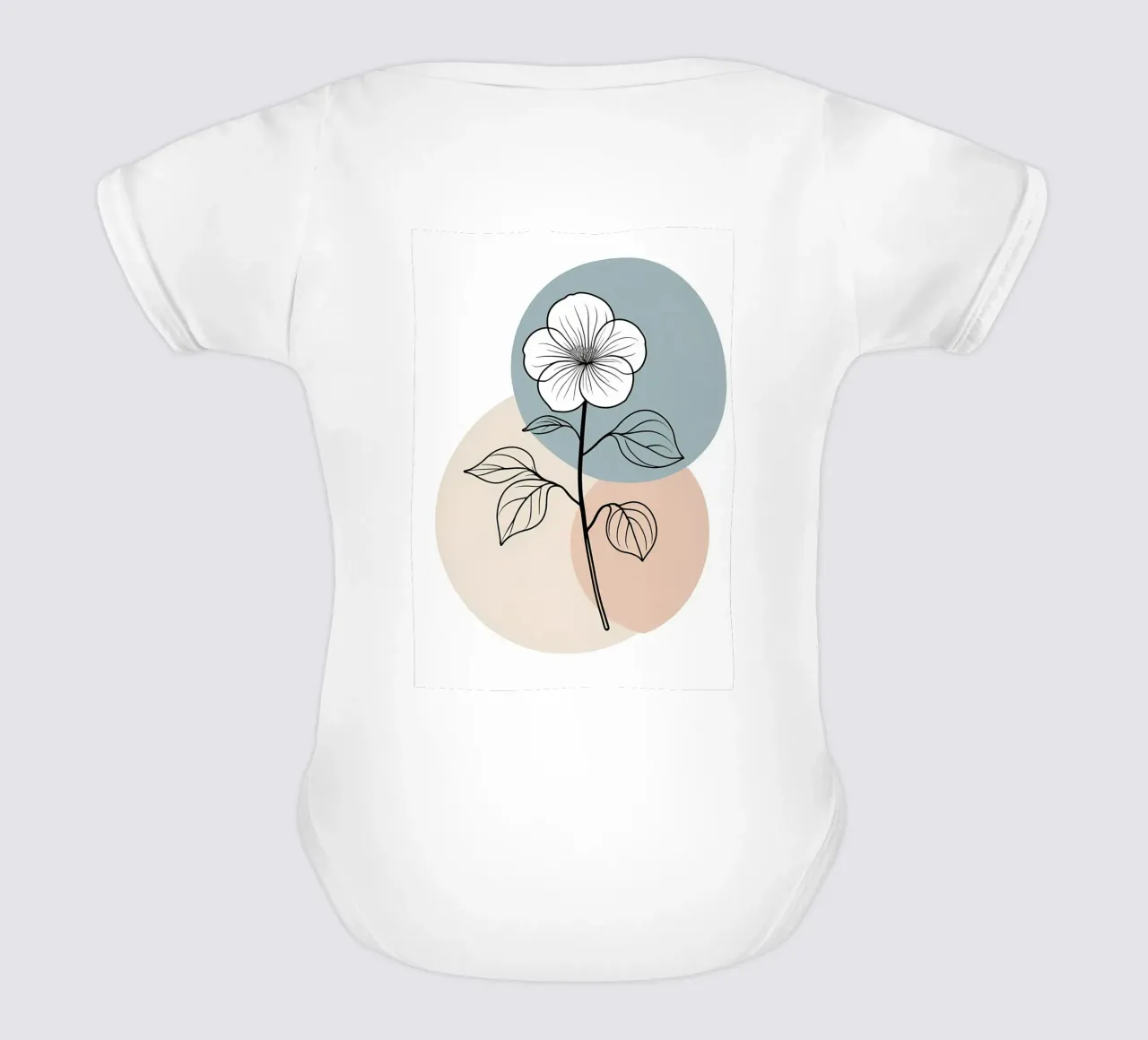 Dessin au trait minimaliste d'une seule fleur de bégonia body bébé de Bloom And Brush