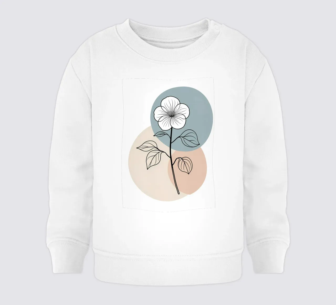 Line art minimalista di un singolo fiore di begonia felpa neonato da Bloom And Brush