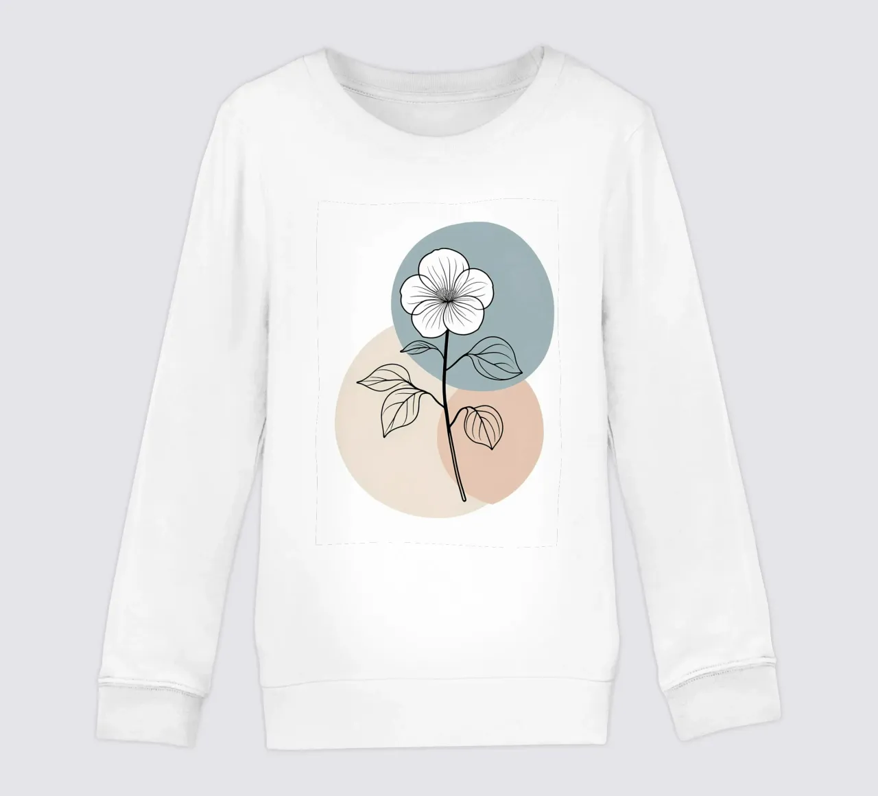Line art minimalista di un singolo fiore di begonia felpa bambino da Bloom And Brush