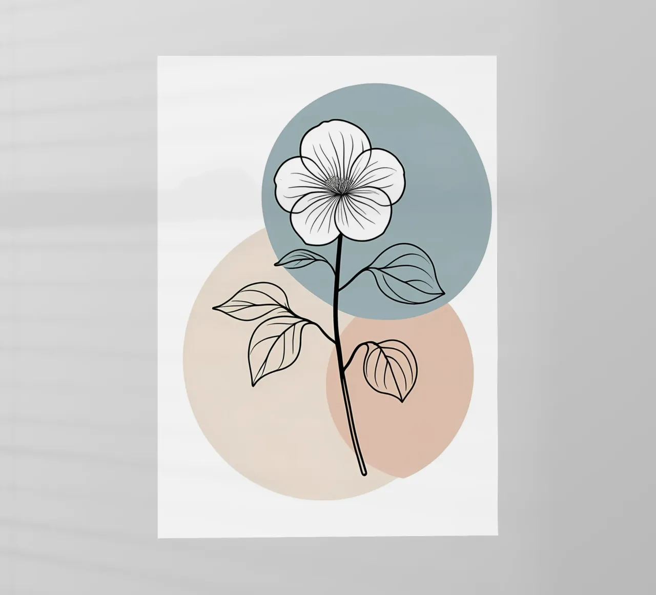 Line art minimalista di un singolo fiore di begonia pellicola backlit da Bloom And Brush
