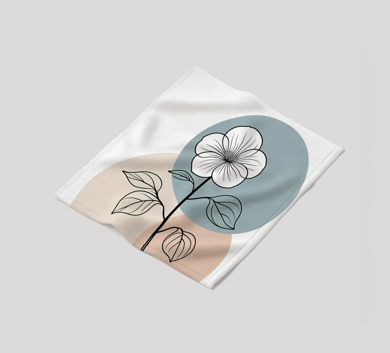 Line art minimalista di un singolo fiore di begonia coperta in pile da Bloom And Brush