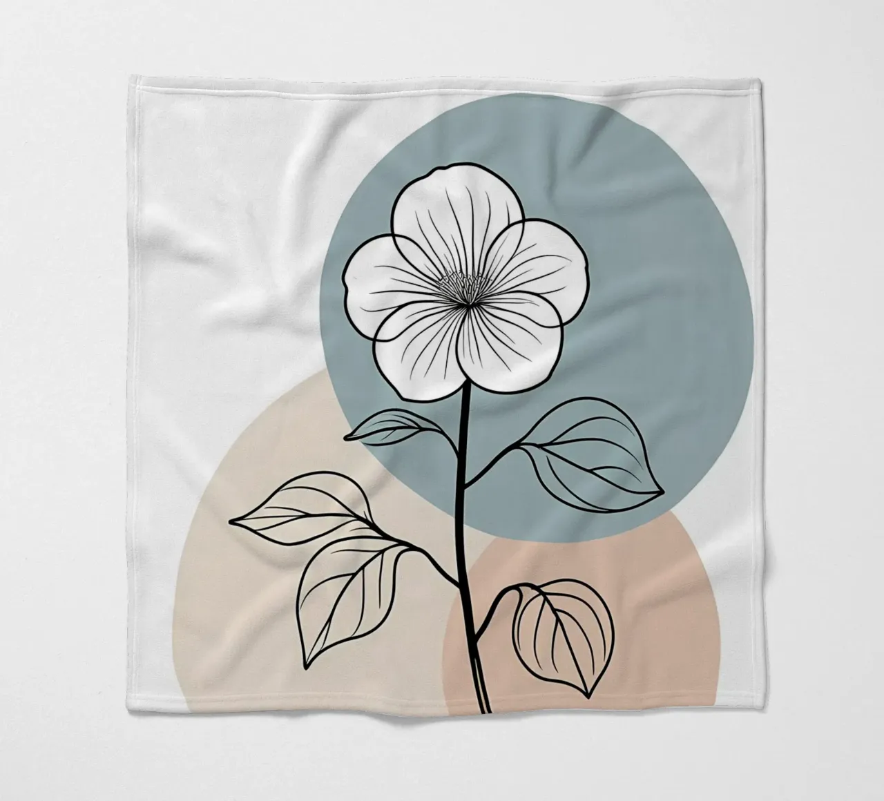 Line art minimalista di un singolo fiore di begonia coperta in pile da Bloom And Brush