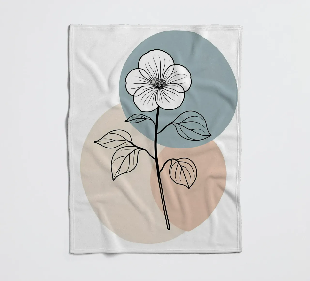 Line art minimalista di un singolo fiore di begonia coperta in pile da Bloom And Brush