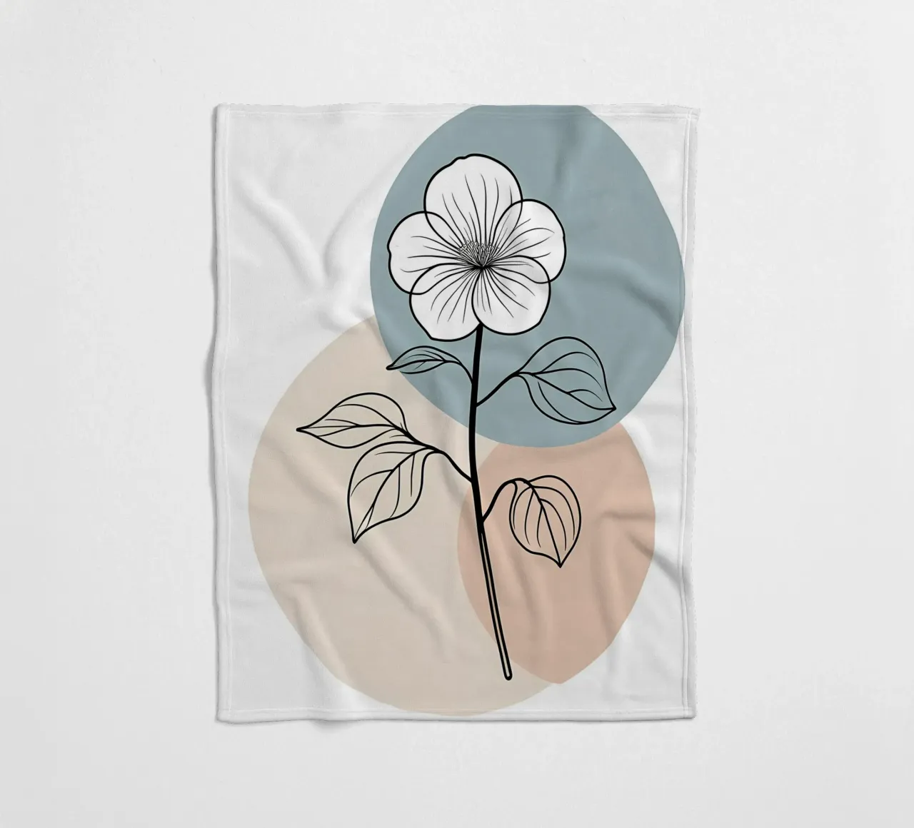 Line art minimalista di un singolo fiore di begonia coperta in pile da Bloom And Brush