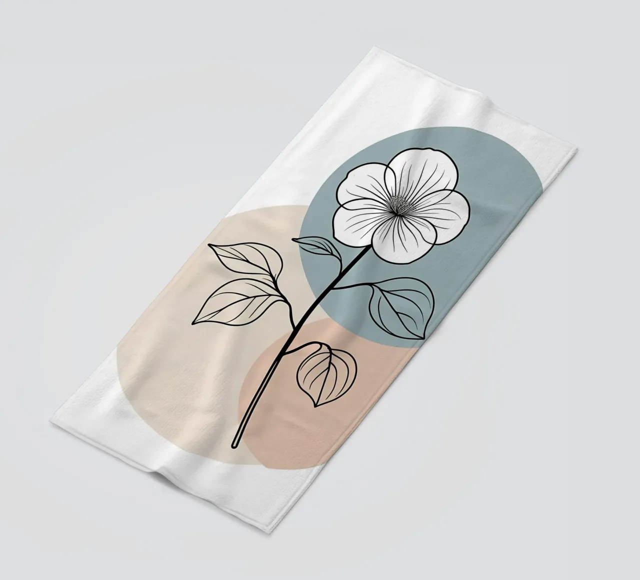 Line art minimalista di un singolo fiore di begonia telo mare da Bloom And Brush