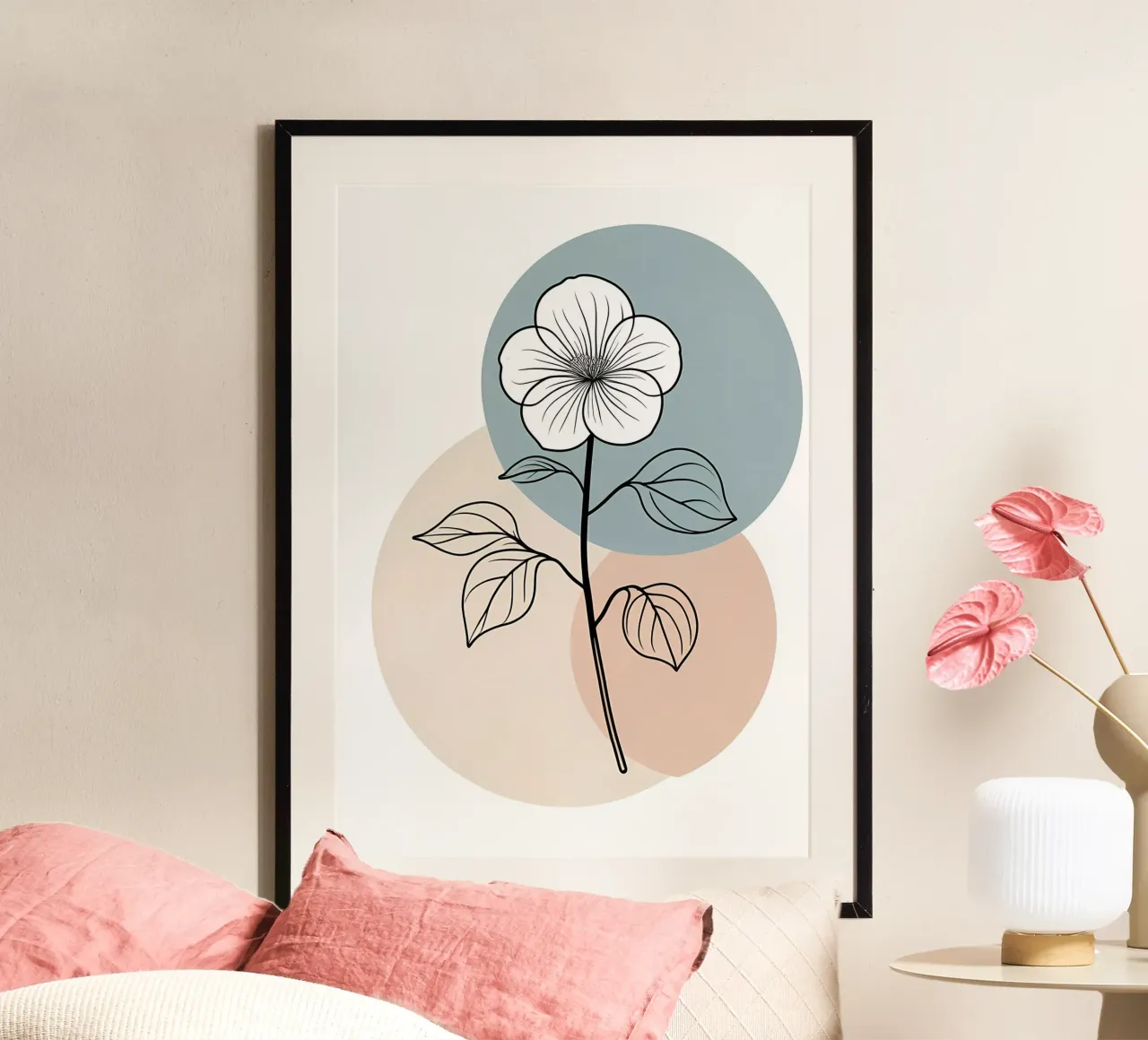 Minimalist line art of a single begonia flower hahnemühle by Bloom And Brush
